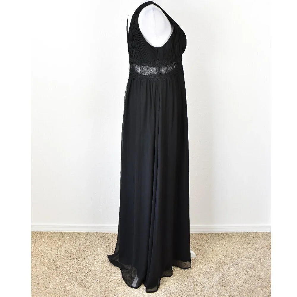 Aidan Mattox Silk Chiffon Lace Waist Formal Gown - 10 - Picture 6 of 10